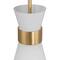 Hello Honey® Kit White & Gold Modern Minimalist Tapered Opal Glass & Metal Ceiling Light